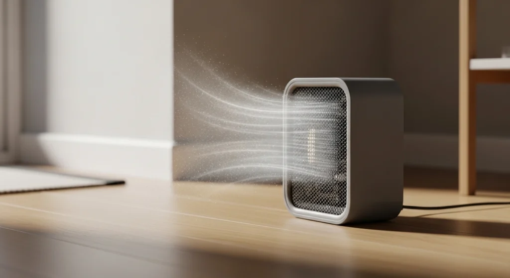 portable fan heater warming small room quickly UK