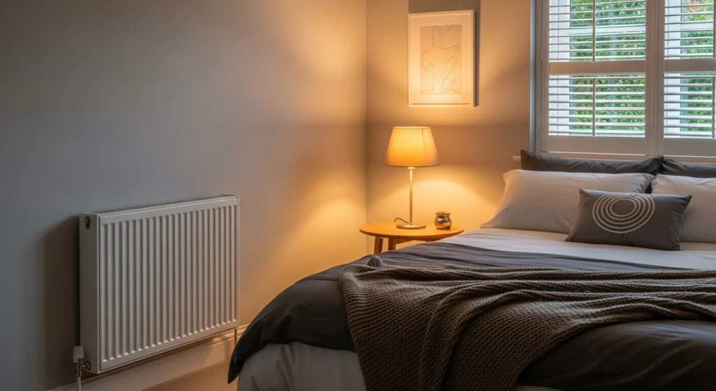 oil filled radiator heating bedroom overnight UK
