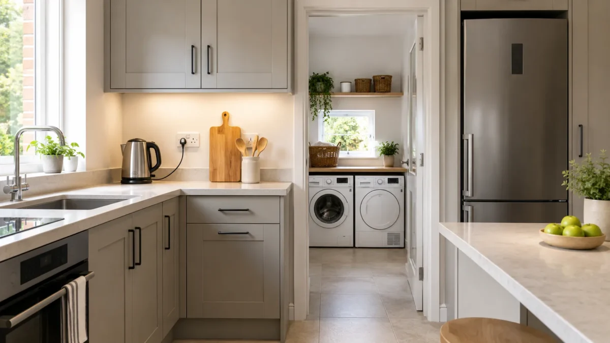 What uses the most electricity in a UK home, including kitchen and laundry appliances
